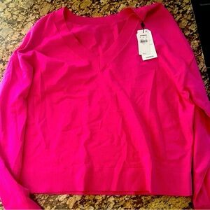 Express Women’s Vibrant Hot Pink V-Neck Sweater